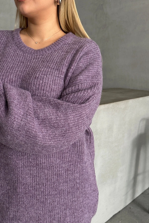 Büyük Beden Bisiklet Yaka Uzun Kollu Triko Kazak 301440 Vervegrand