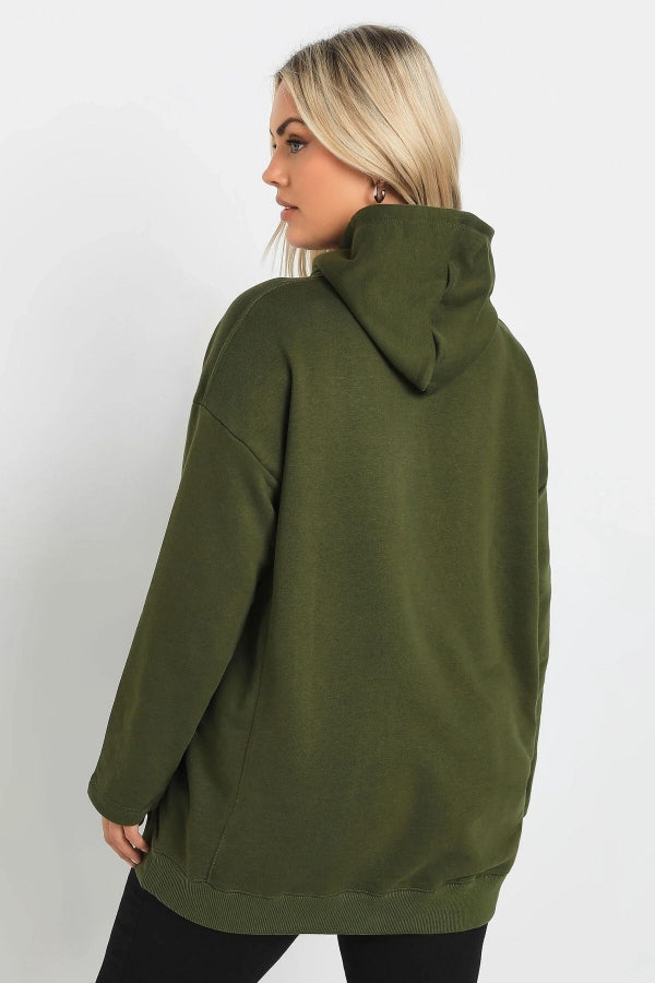 Vervegrand büyük beden kapüşonlu sweatshirt günlük kombin