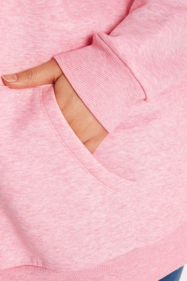 Büyük Beden Boydan Fermuarlı Cepli Uzun Kollu Kapüşonlu Sweatshirt 173418 Vervegrand
