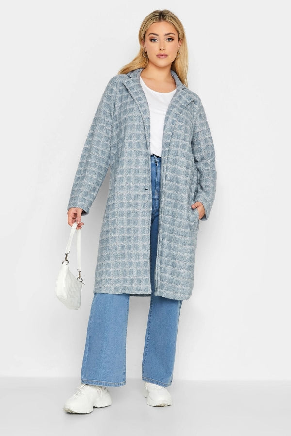 Büyük Beden Çift Düğmeli Cepli Uzun Kesim Ceket 301658 Vervegrand