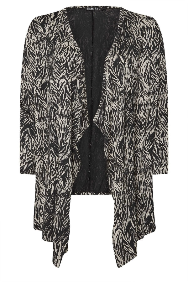 Büyük Beden Önü Kapamasız Uzun Kollu Asimetrik Kesim İnce Hırka 303693 Vervegrand