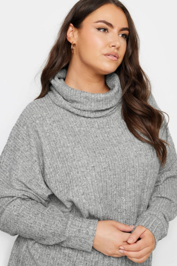 Büyük Beden Balıkçı Yaka Uzun Kollu Yumuşak Dokulu Kazak 303228 Vervegrand