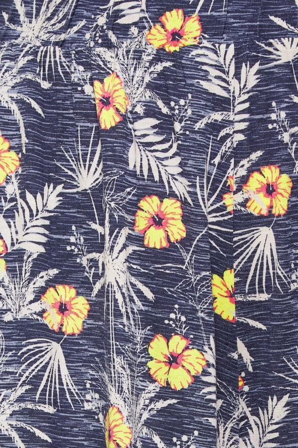 Büyük Beden Beli Lastikli Desenli Bol Kesim Likralı Şort 302404 Vervegrand