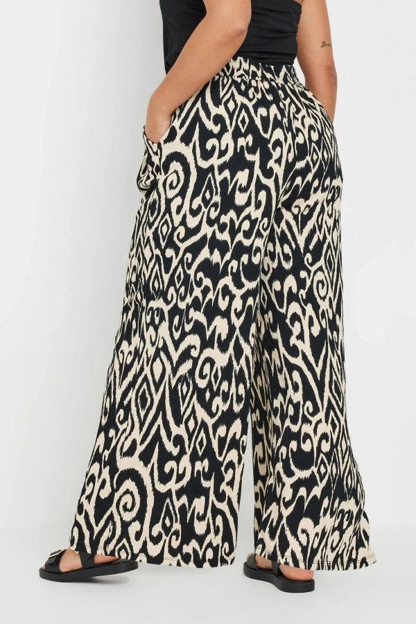 Büyük Beden Beli Lastikli Cepli Bol Paça Bilek Boy Pantolon 303653 Vervegrand