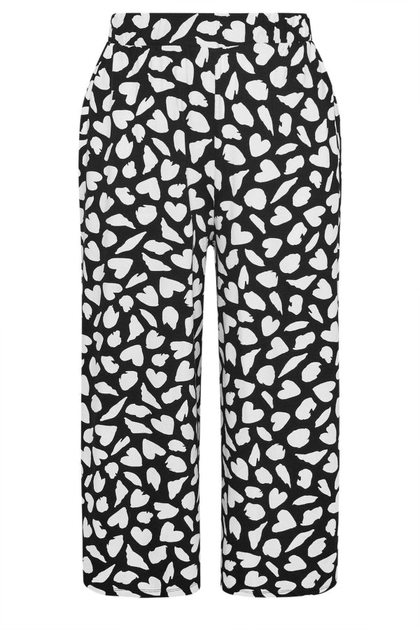 Büyük Beden Desenli Bol Kesim Cepli Likralı Kapri Pantolon 145045 Vervegrand