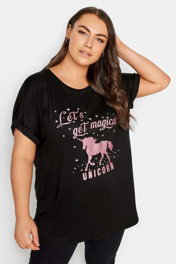 Büyük Beden Bisiklet Yaka Kısa Kollu Metalik Baskılı T-shirt 302849 Vervegrand