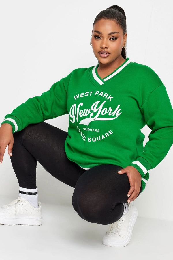 Vervegrand büyük beden sweatshirt şerit detaylı tasarım