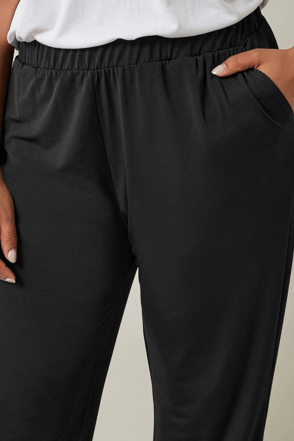 Büyük Beden Beli Lastikli Rahat Kalıp Cepli Geniş Paça Pantolon 615402 Vervegrand