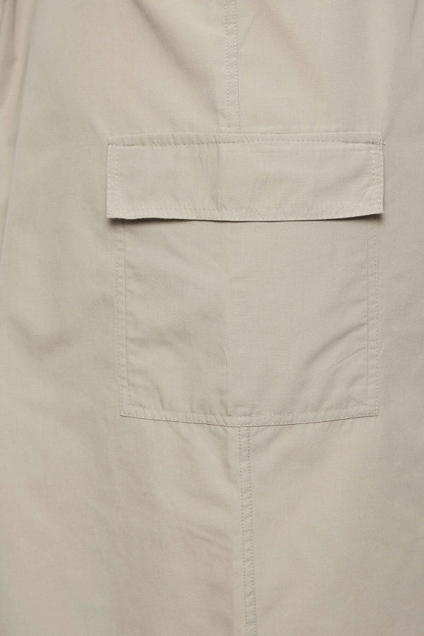 Büyük Beden Midi Boy Beli Büzgülü Arkadan Yırtmaçlı Kargo Etek 302038 Vervegrand