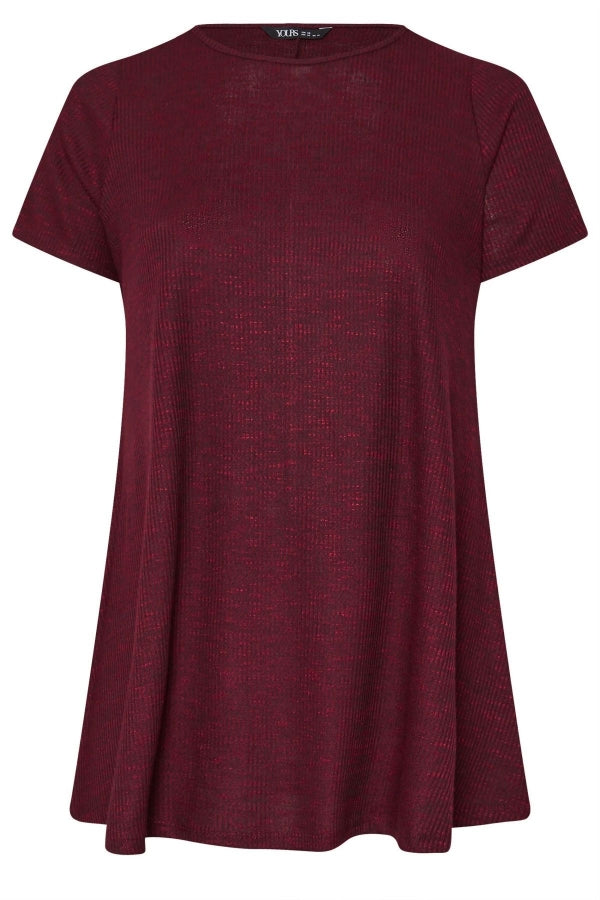 Büyük Beden Bisiklet Yaka Yarım Kollu Fitilli İnce Bluz 303619 Vervegrand