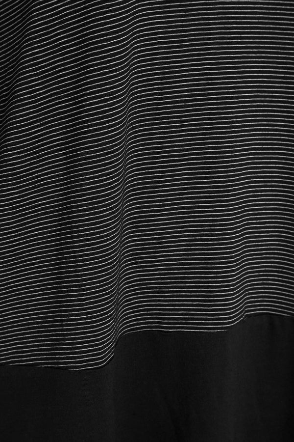 Büyük Beden Yuvarlak Yaka Kolları Lastikli Yırtmaçlı Çizgili Bluz 301618 Vervegrand