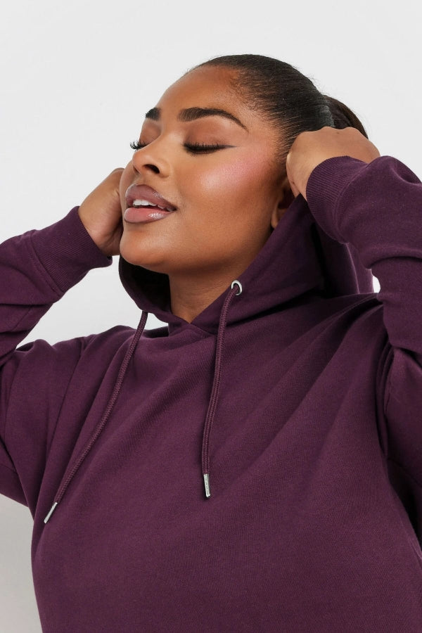 Vervegrand büyük beden mor sweatshirt kumaş dokusu