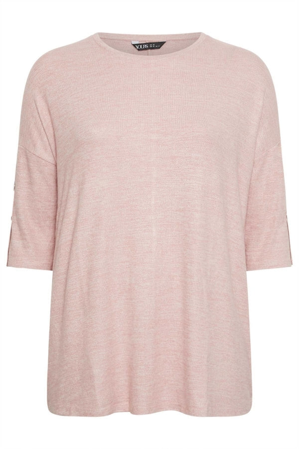 Büyük Beden Bisiklet Yaka Yarım Kollu Düğme Detaylı Bluz 302719 Vervegrand