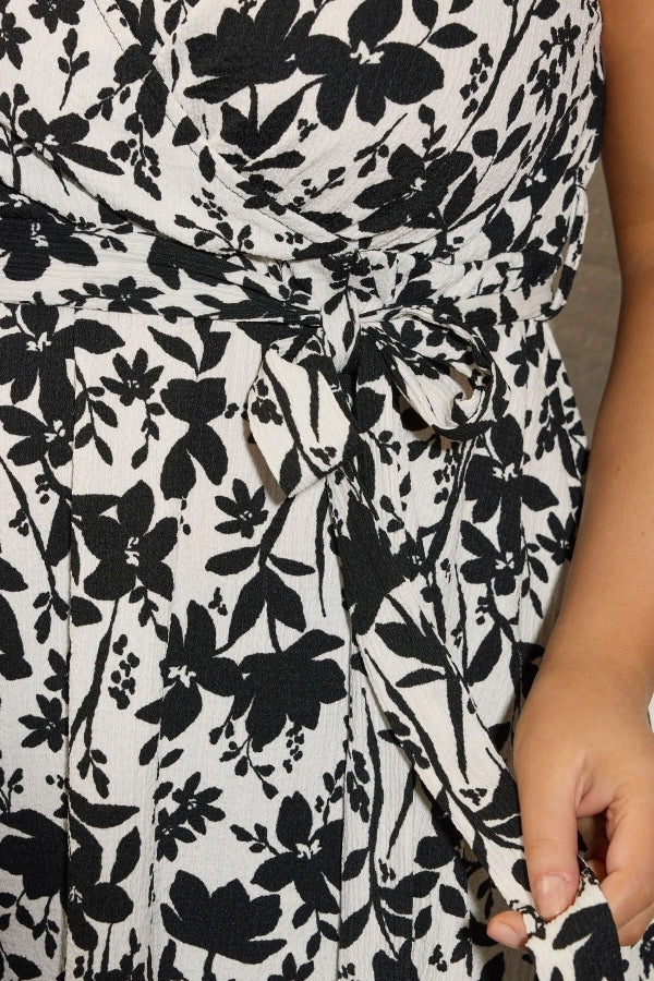 Büyük Beden V Yaka Sıfır Kol Önü Kuşaklı Desenli Bluz 322682 Vervegrand