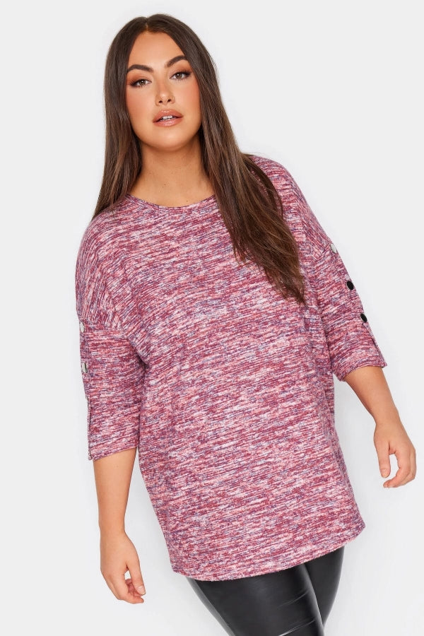 Büyük Beden Bisiklet Yaka Yarım Kolu Çıtçıtlı Örme Kazak 302626 Vervegrand