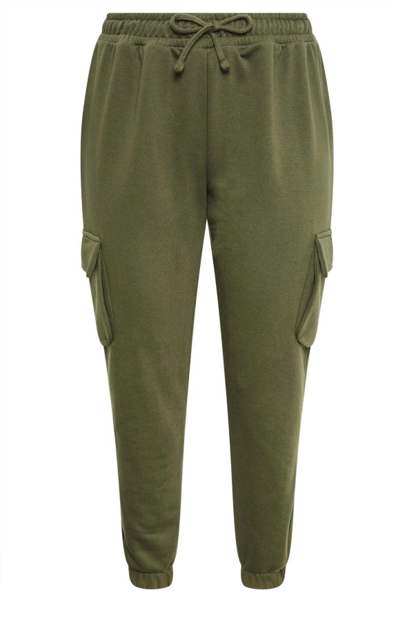 Modern kargo stil haki jogger pantolon genel görünüm