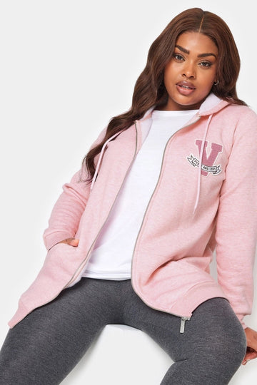 Vervegrand büyük beden pembe sweatshirt ön görünüm