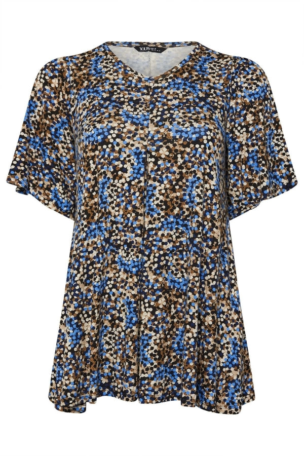 Büyük Beden V Yaka Kısa Kollu Eteği Bollaşan Bluz 303622 Vervegrand