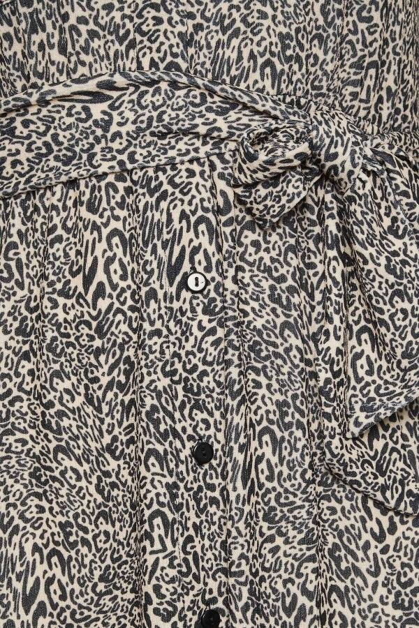 Büyük Beden Kuşaklı Gömlek Elbise 302077 Vervegrand