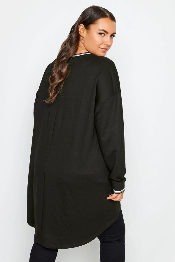 Büyük Beden Bisiklet Yaka Arkası Uzun Yılbaşı Temalı Sweatshirt 302912 Vervegrand