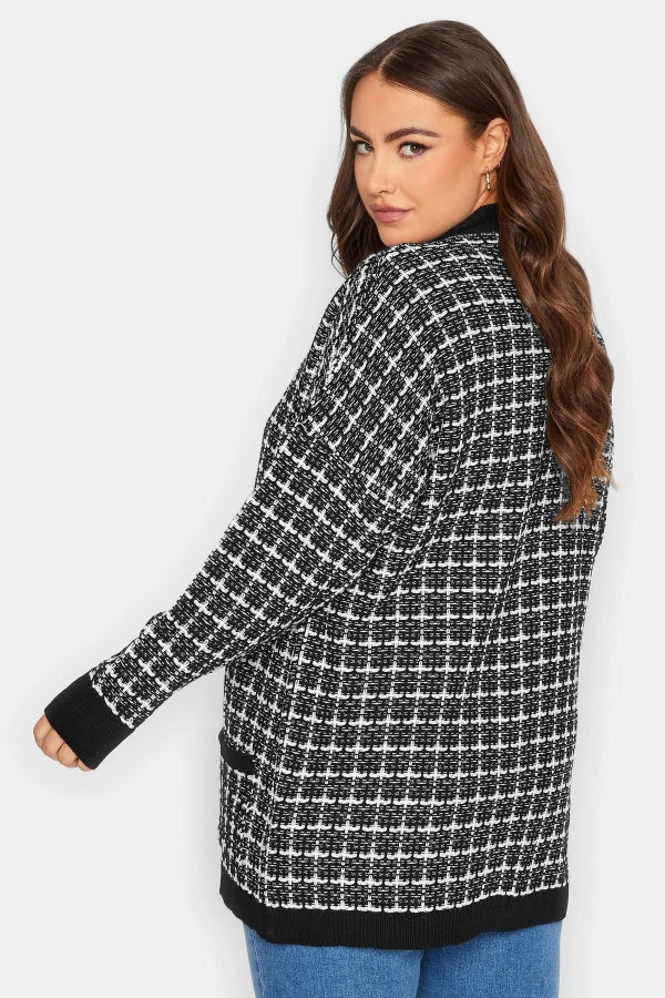 Büyük Beden V Yaka Düğmeli Cepli Uzun Kollu Triko Hırka 301880 Vervegrand