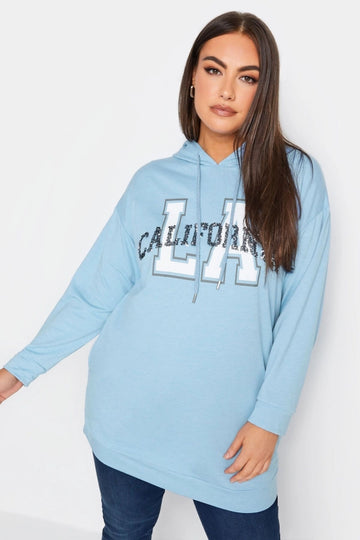 Büyük Beden Kapüşonlu Payet Ve Yazı Detaylı Uzun Kollu Cepli Sweatshirt 302566 Vervegrand