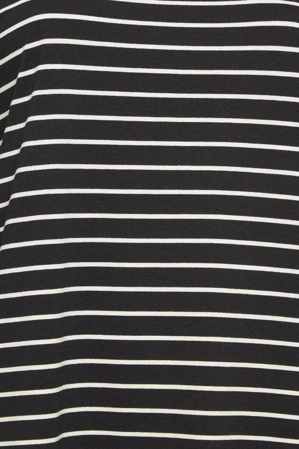 Büyük Beden Bisiklet Yaka Çift Katlı Kolları Çizgili T-shirt 302557 Vervegrand