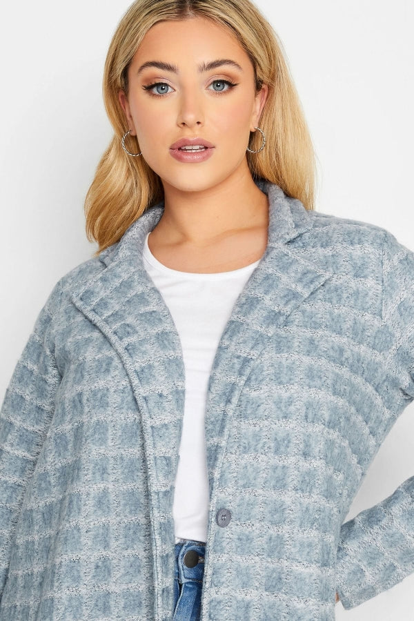 Büyük Beden Çift Düğmeli Cepli Uzun Kesim Ceket 301658 Vervegrand