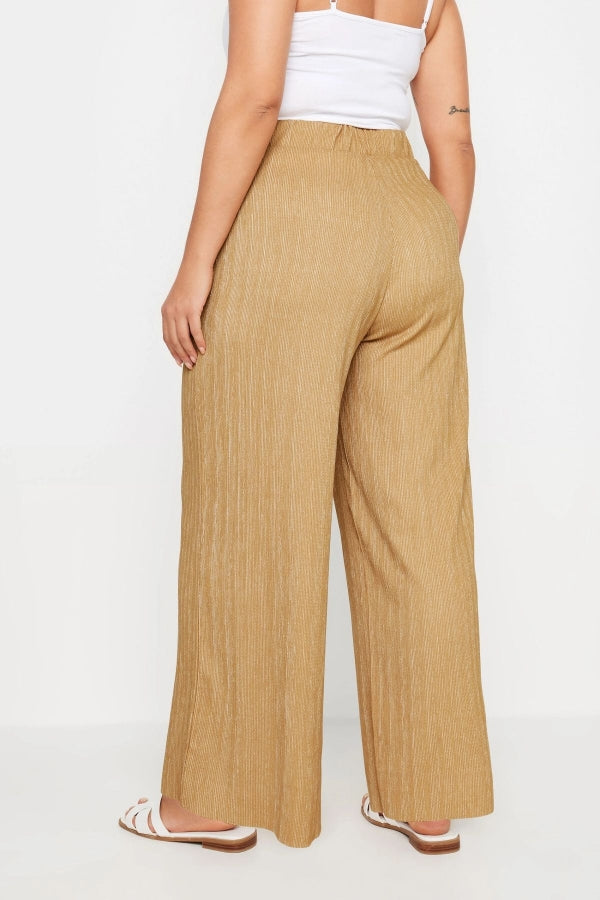 Büyük Beden Beli Lastikli Cepsiz Geniş Paça Pantolon 303312 Vervegrand