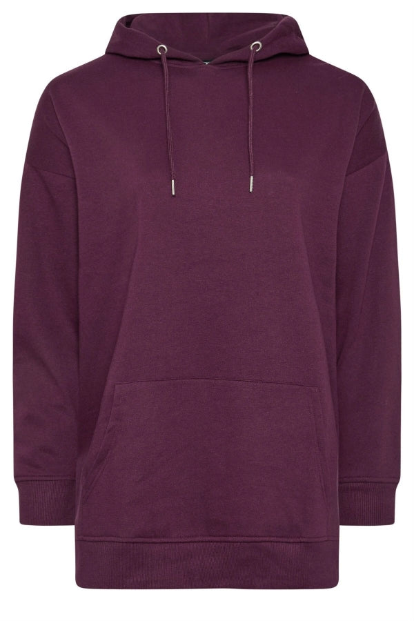Vervegrand büyük beden mor sweatshirt tam boy görünüm