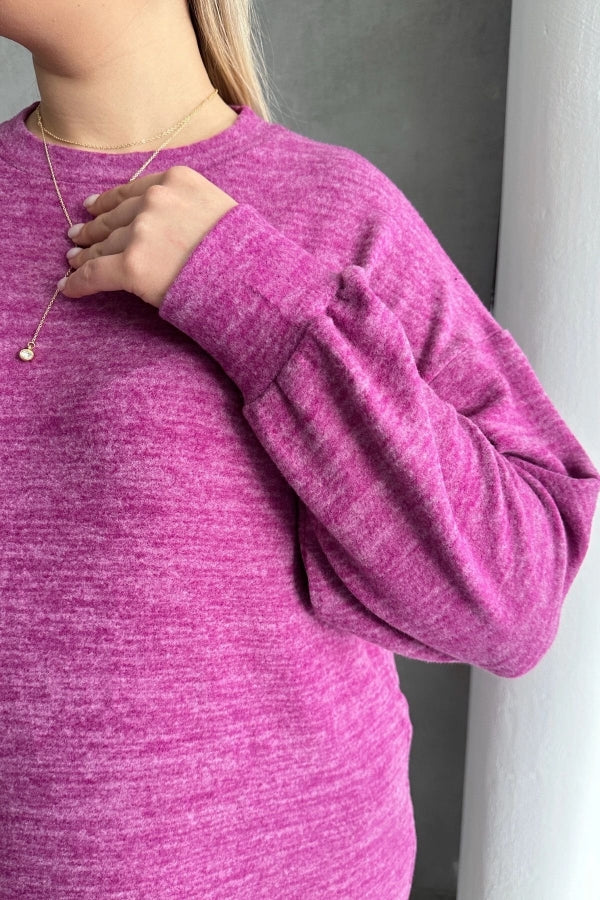 Büyük Beden Uzun Kollu Bisiklet Yaka Kırçıllı Elbise 84-162 Vervegrand