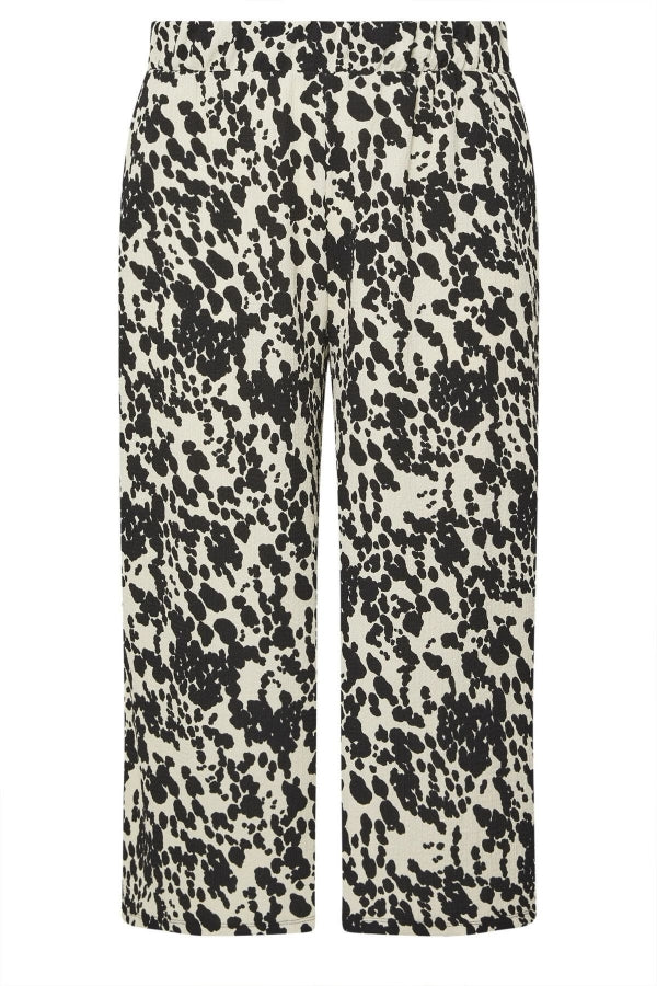 Büyük Beden Beli Lastikli Cepli Desenli Kapri Pantolon 145278 Vervegrand