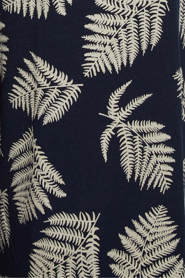 Büyük Beden Desenli Bol Kesim Cepli Likralı Kapri Pantolon 302429 Vervegrand