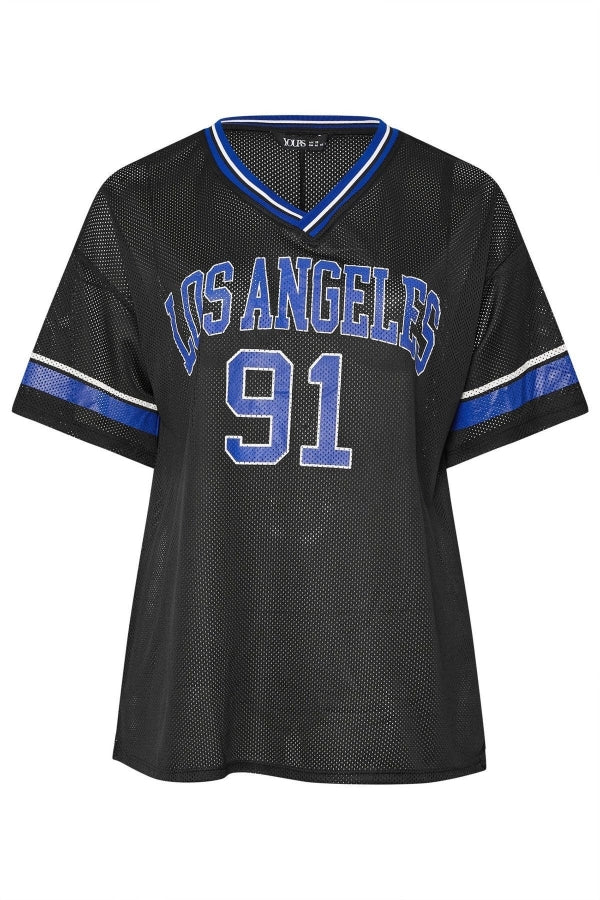 Büyük Beden V Yaka Kısa Kollu Baskılı File T-shirt 304004 Vervegrand