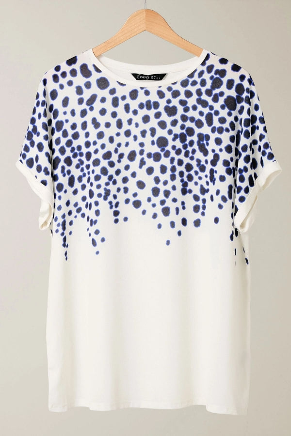 Büyük Beden Bisiklet Yaka Kısa Kollu Çiçek Desenli Bluz 615860 Vervegrand