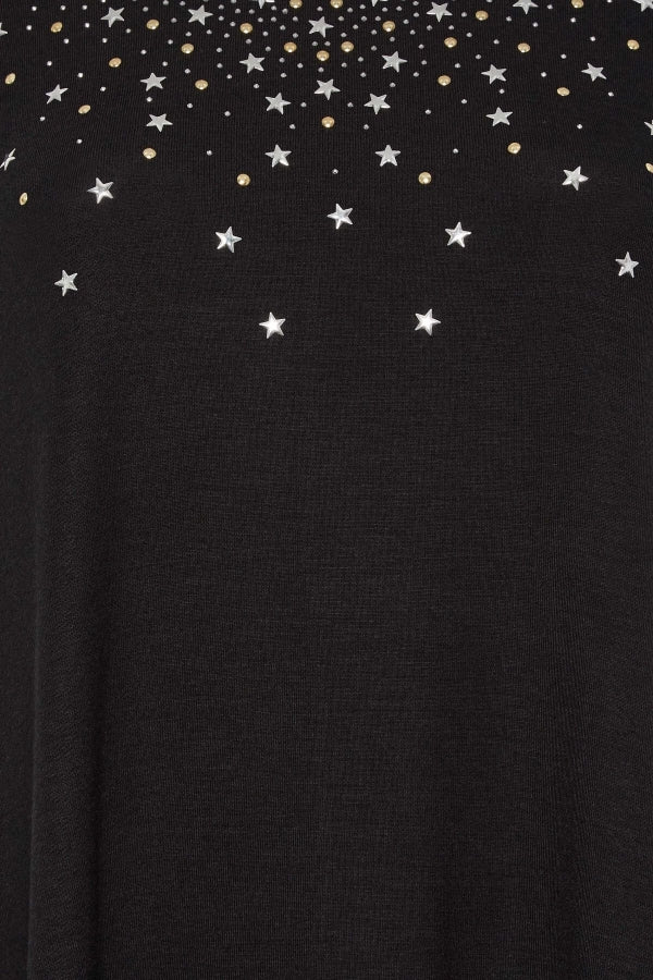 Büyük Beden Pul Detaylı V Yaka Kısa Kollu Bluz 302124 Vervegrand