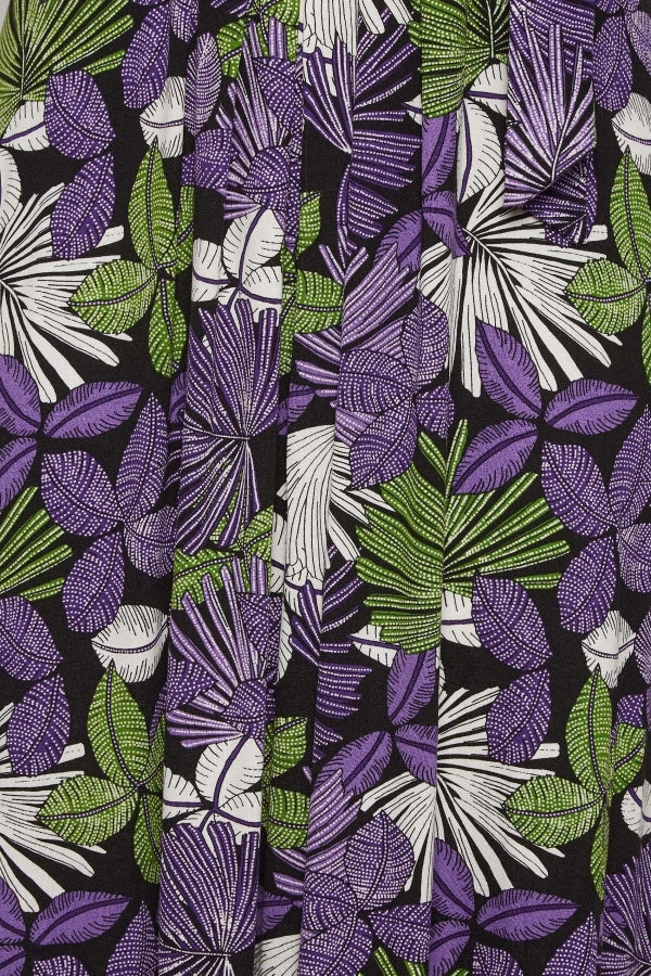 Büyük Beden V Yaka Kısa Kollu Kuşaklı Desenli Uzun Elbise 301609 Vervegrand