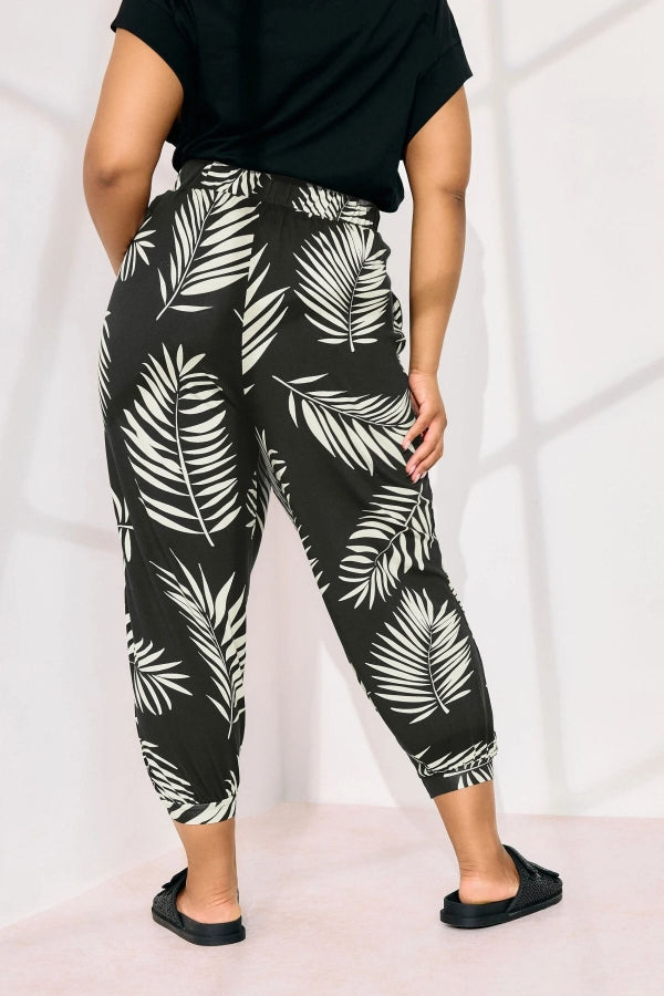 Büyük Beden Bilek Boy Paçası ve Beli Lastikli Cepli Şalvar Pantolon 145264 Vervegrand