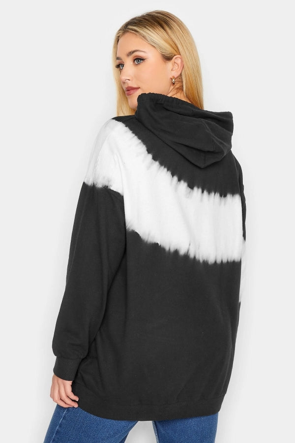 Büyük Beden Batik Desenli Önü Cepli Kapüşonşlu Sweatshirt 172208 Vervegrand