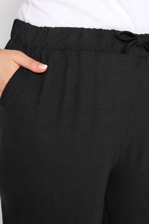 Büyük Beden Beli Lastikli Büzgülü Cepli Bol Paça İnce Pantolon 302837 Vervegrand