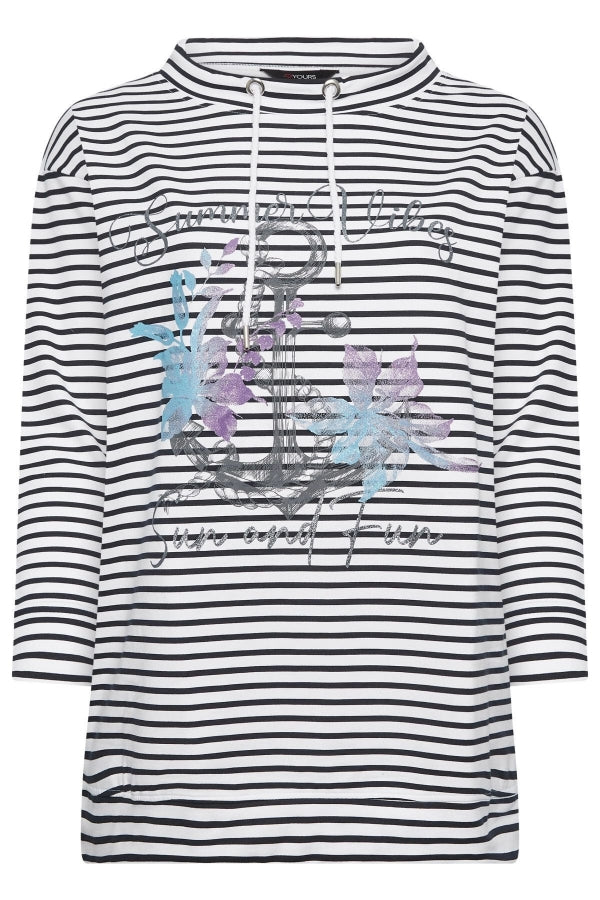 Vervegrand çapa baskılı büyük beden sweatshirt ön görünüm