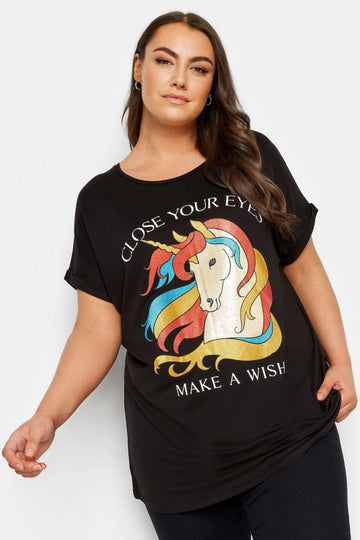 Büyük Beden Bisiklet Yaka Kısa Kollu Baskılı T-shirt 302847 Vervegrand