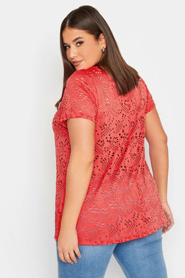 Büyük Beden Dantel Detaylı V Yaka Astarsız Bluz 321027 Vervegrand