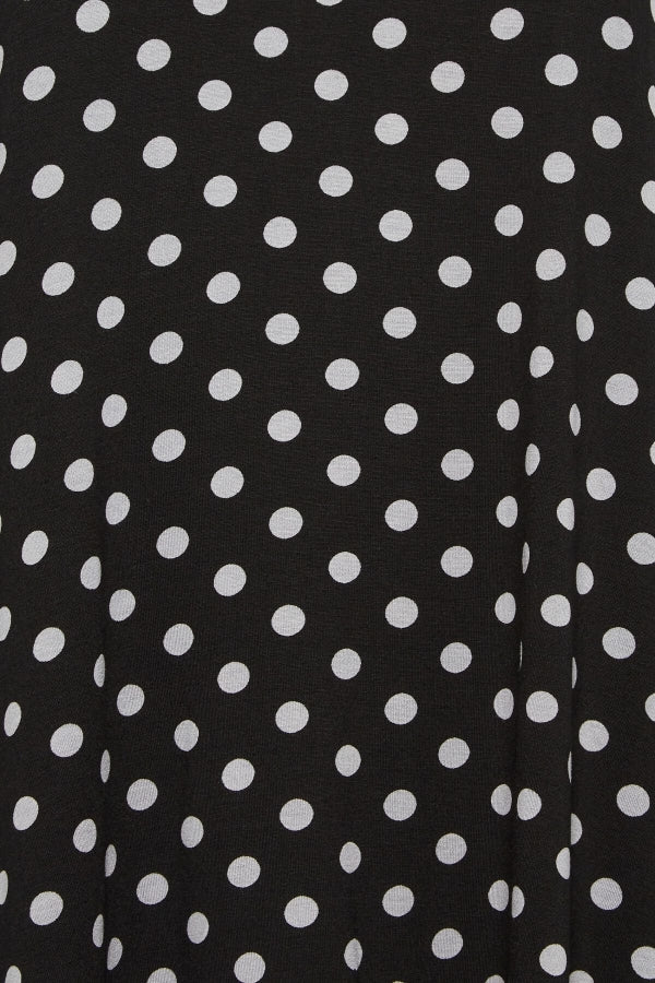 Büyük Beden Sıfır Kol Bisiklet Yaka Puantiye Desenli Bluz 302251 Vervegrand