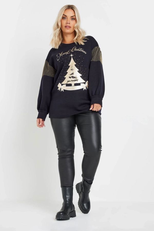 Vervegrand büyük beden yılbaşı sweatshirt yaka detayı