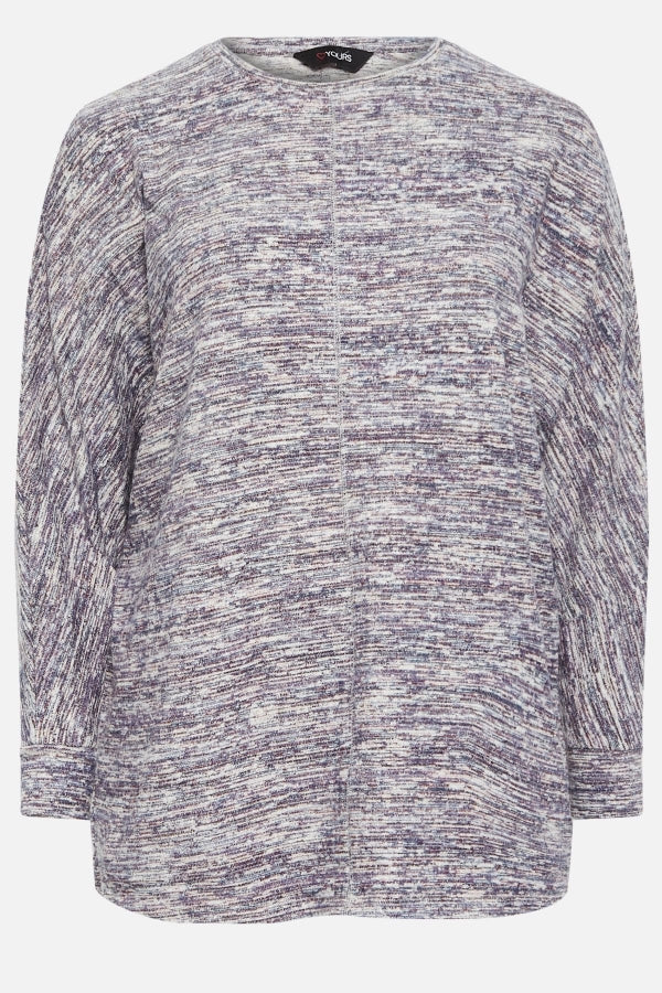 Büyük Beden Önü Dikiş Detaylı Yumuşak Dokulu Örme Bluz 302601 Vervegrand