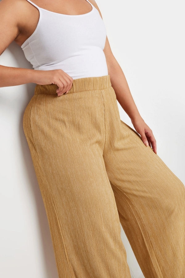 Büyük Beden Beli Lastikli Cepsiz Geniş Paça Pantolon 303312 Vervegrand