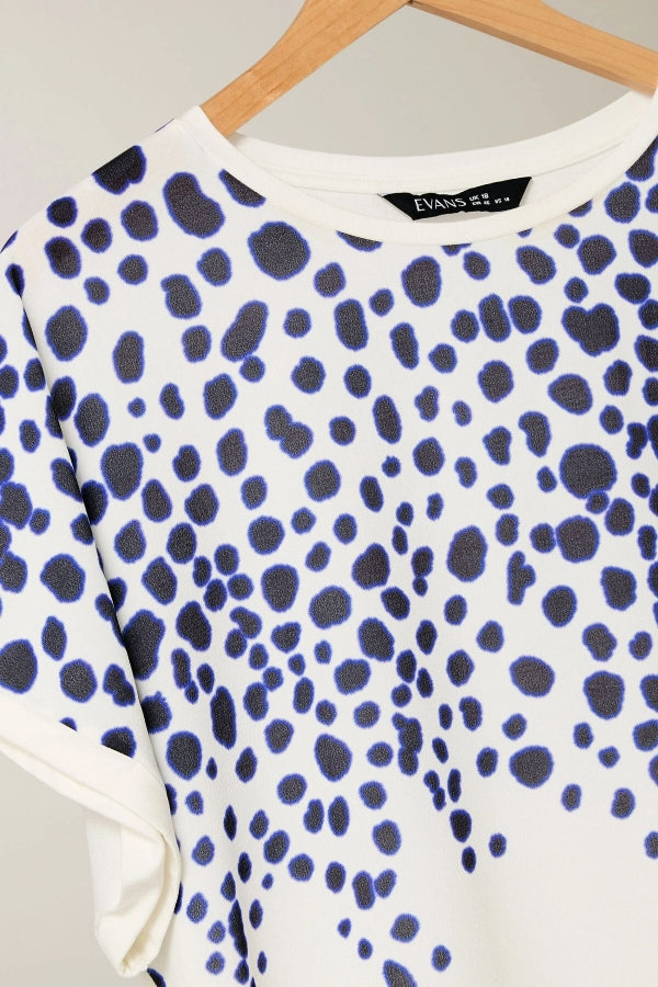 Büyük Beden Bisiklet Yaka Kısa Kollu Çiçek Desenli Bluz 615860 Vervegrand