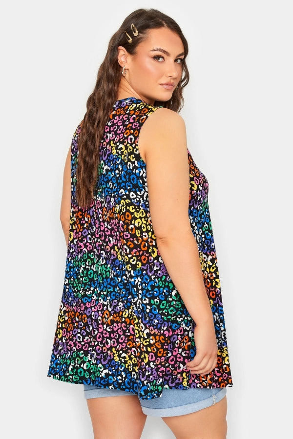 Büyük Beden V Yaka Desenli Asimetrik Kesim Likralı Bluz 302258 Vervegrand