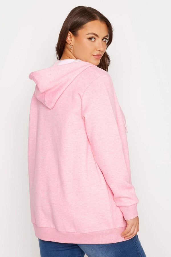 Büyük Beden Boydan Fermuarlı Cepli Uzun Kollu Kapüşonlu Sweatshirt 173418 Vervegrand